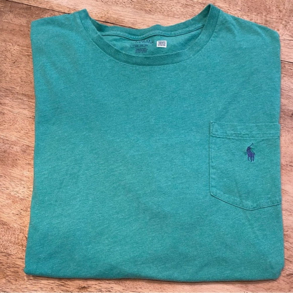 Polo by Ralph Lauren Men’s 4X‎ 100% Soft Cotton Green Short Sleeve Pocket Shirt